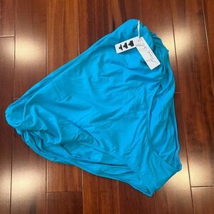 Anne Cole Bikini Swim Bottom Turquoise Blue Convertible Foldover New Plus Sz 22W